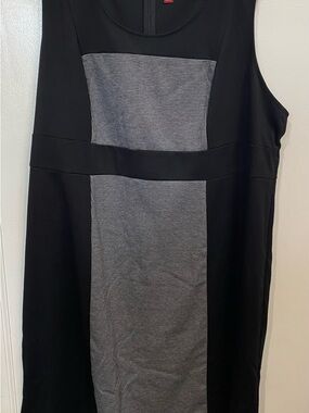 Merona Black A-Line Skirt with Gray Center Panel